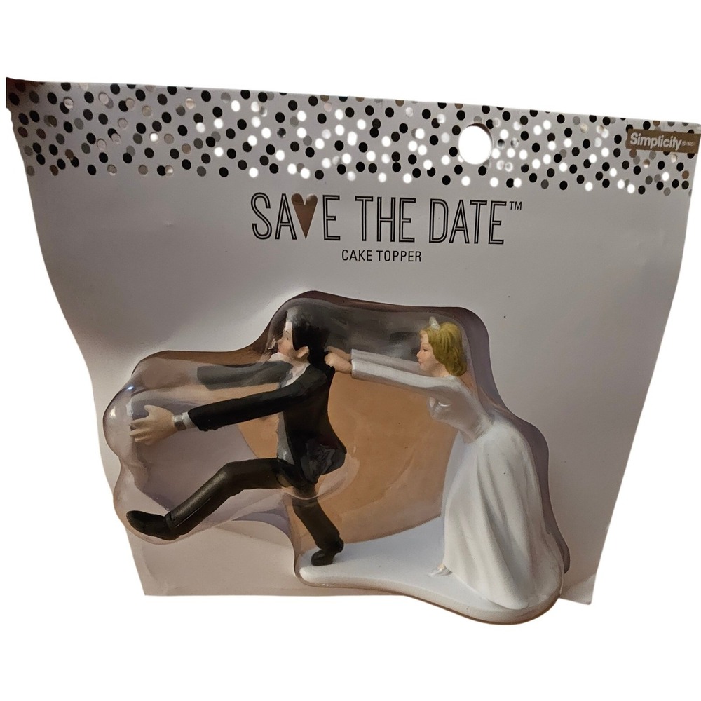 Simplicity Save the Date Funny Runaway Groom Wedding Cake Topper NEW